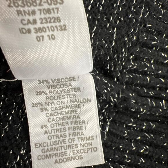 Victoria's Secret Black & Silver Metallic Thread Button Up Long Sleeved Cardigan - Picture 4 of 5